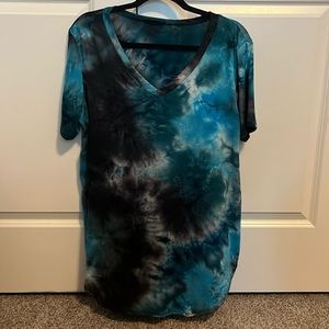 Blue and black tie dye.